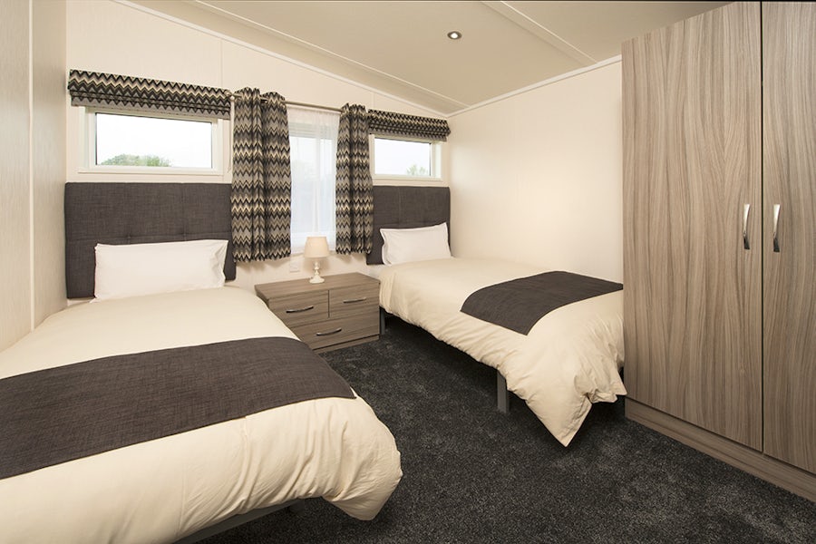 Twin bedroom of holiday lodge