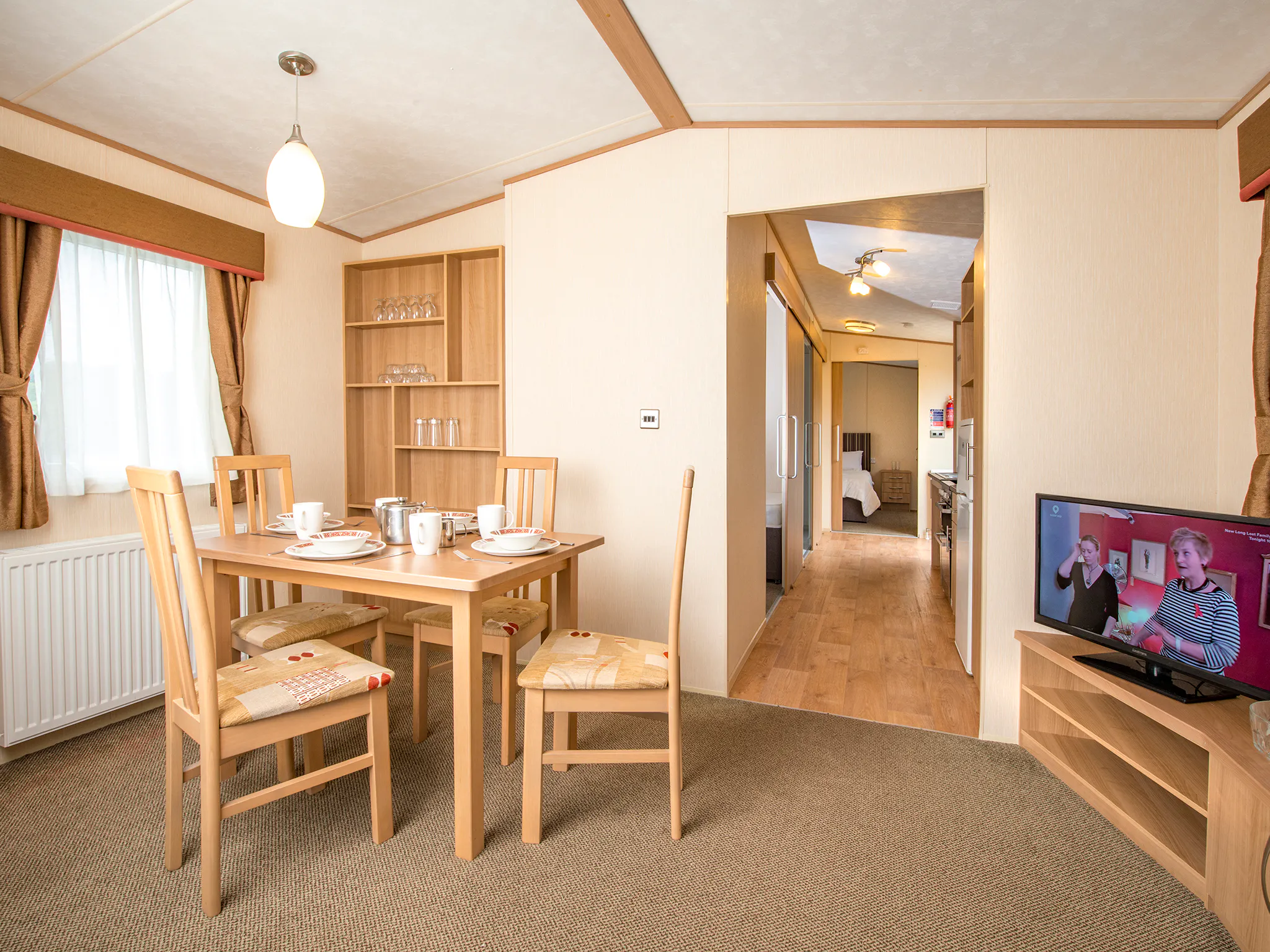 Wheelchair friendly caravan lounge