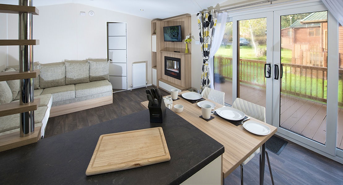 Living area lodge| St Ives