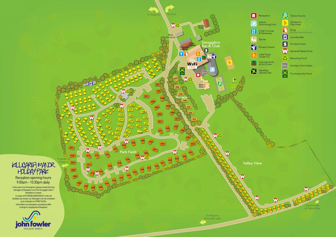 Killigarth Manor Holiday Park Map
