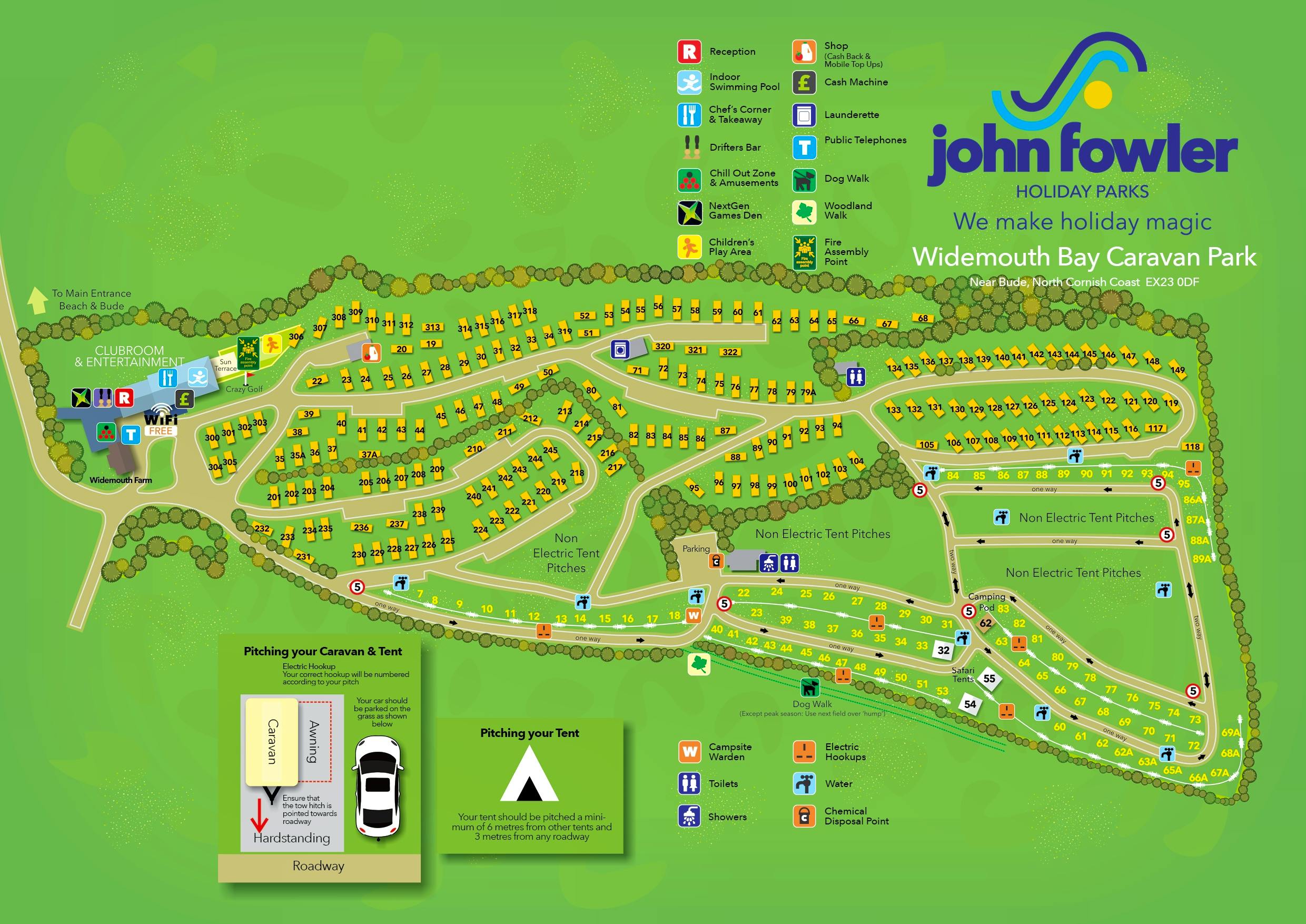 Sandymouth Holiday Resort Map Widemouth Bay Caravan Park | Bude, Cornwall | John Fowler