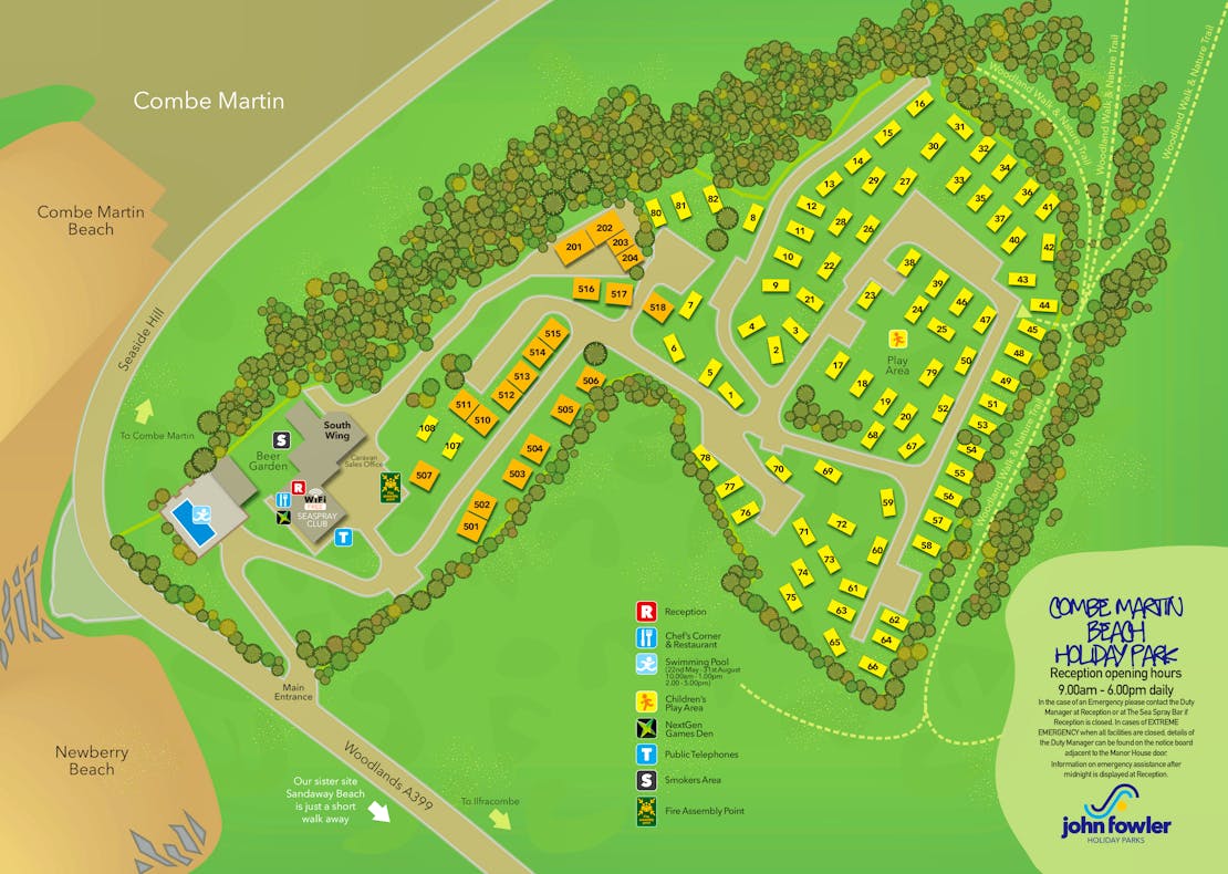 Combe Martin Beach Holiday Park Map