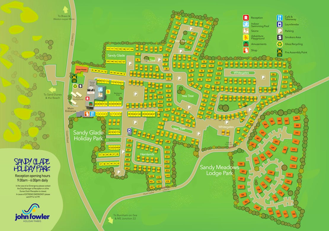 Sandy Glade Holiday Park Map
