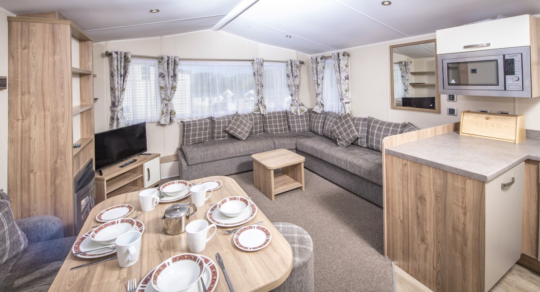 Silver Caravan kitchen | Lounge Area