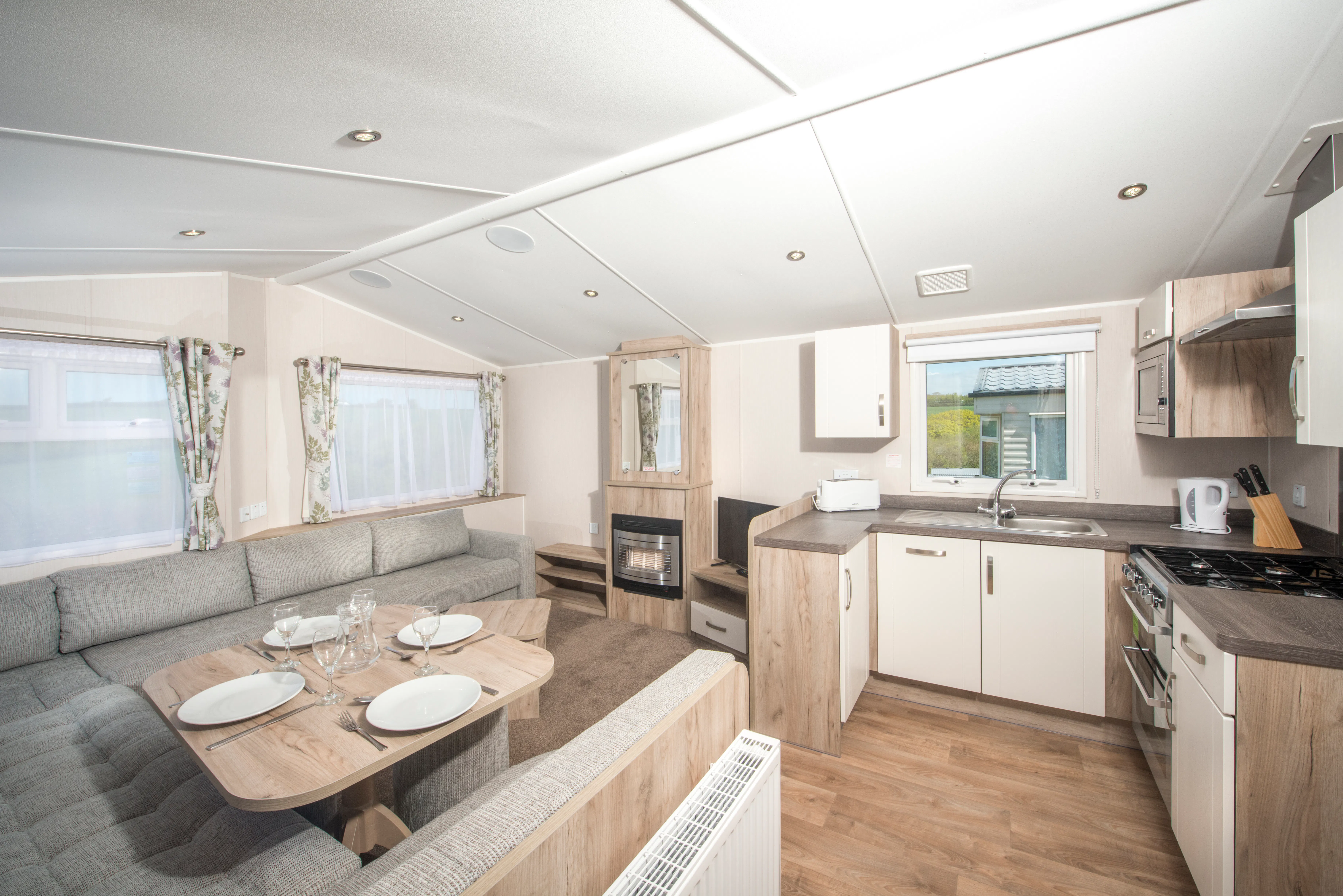 Living Area | Kitchen | silver caravan
