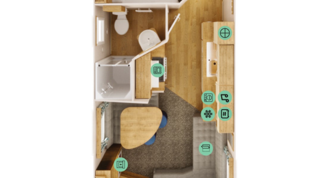 Floorplan ¦ 2 Bedroom Platinum Caravan 10'