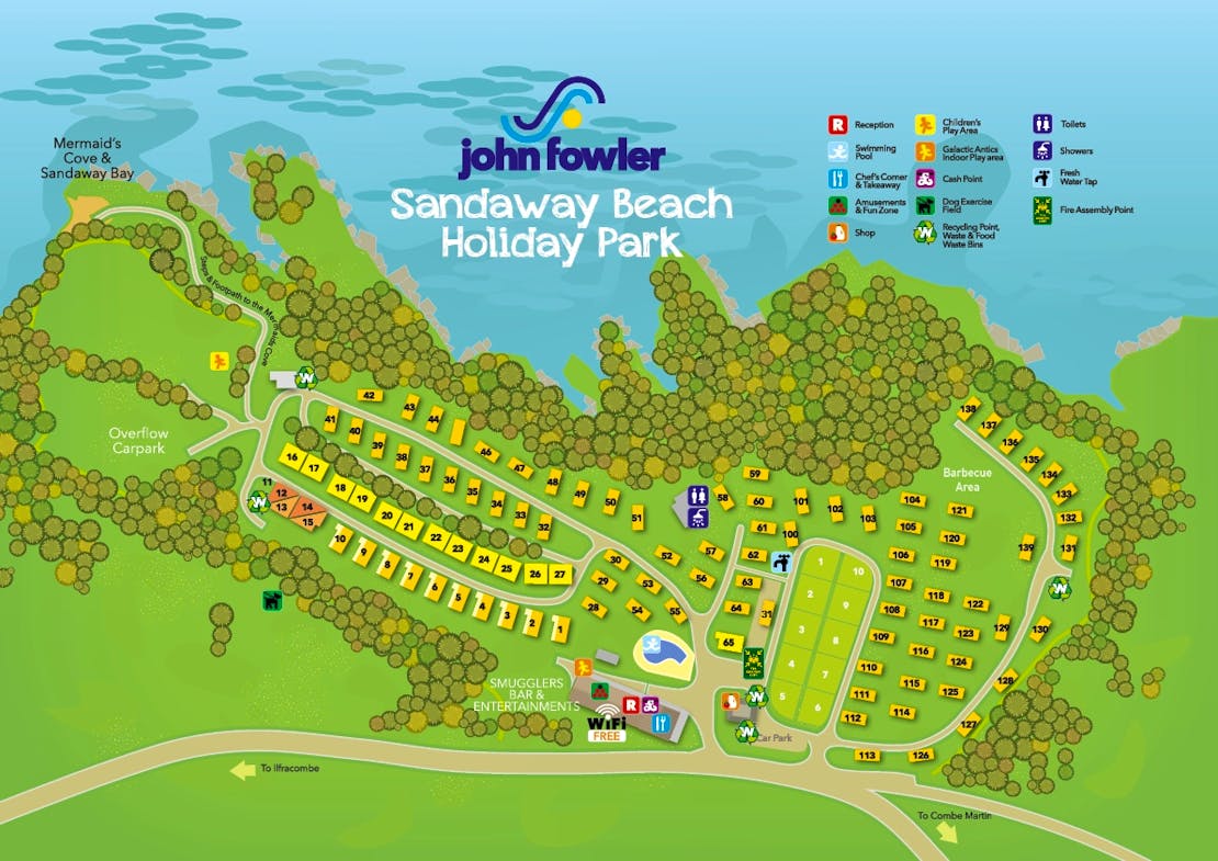 Sandaway Beach Holiday Park Map