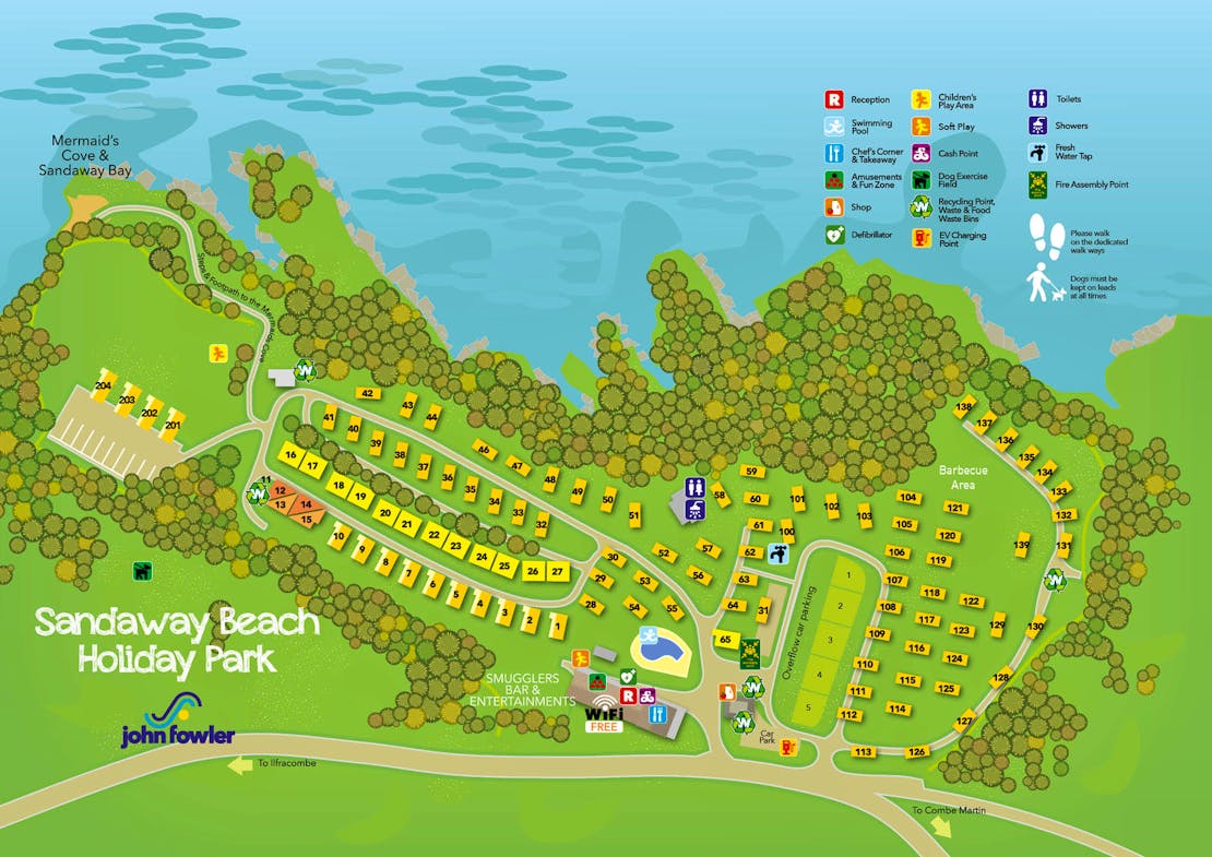 Sandaway Beach Holiday Park Map