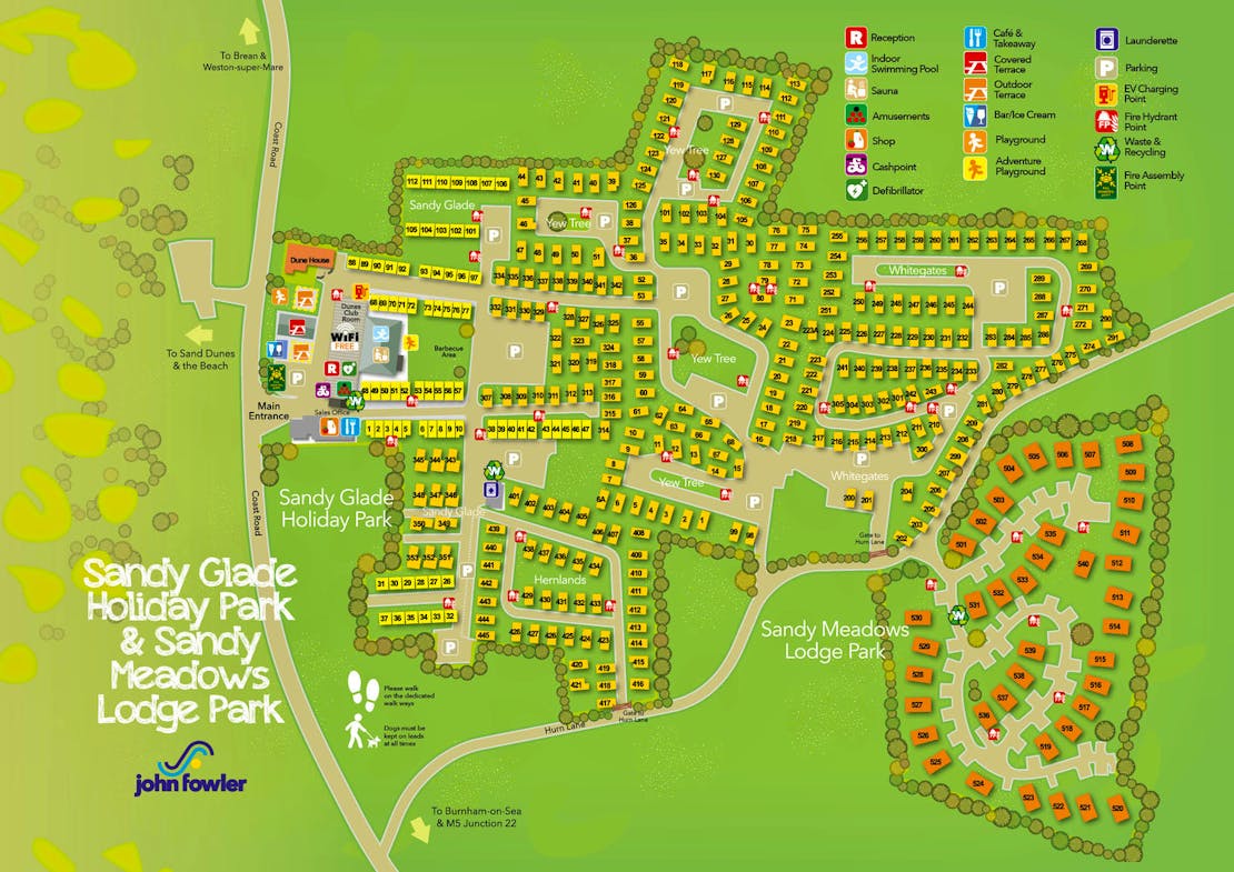 Sandy Glade Holiday Park Map