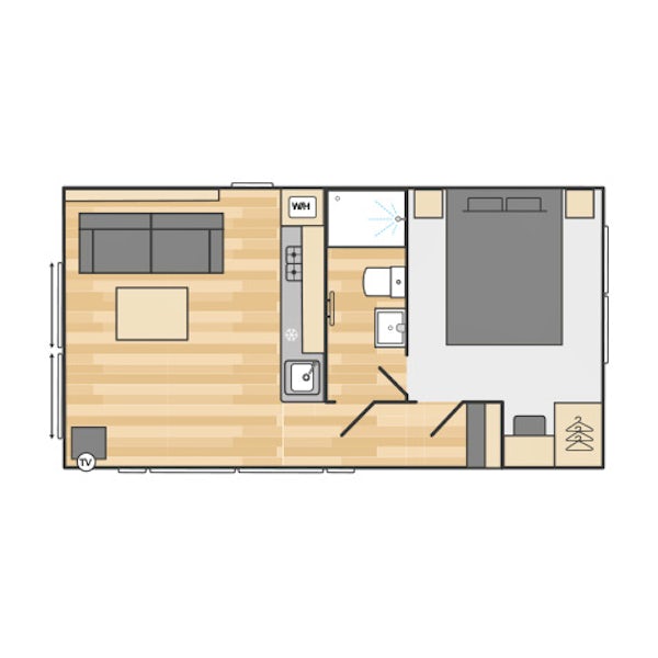 Floorplan ¦ 1 Bedroom Platinum Hot Tub Micro Lodge