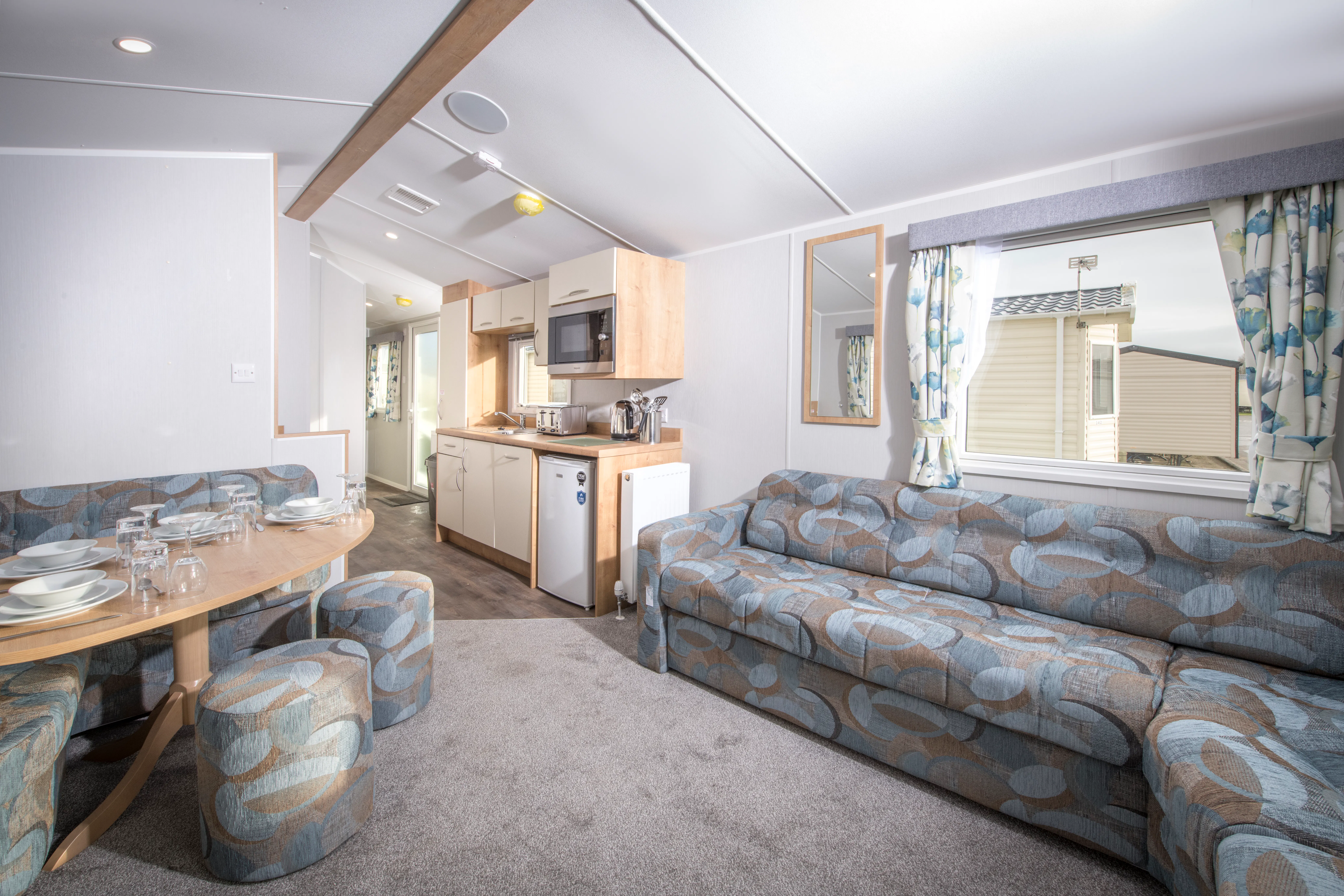 Dining Area 3 Bed Gold 10' Caravan in Somerset