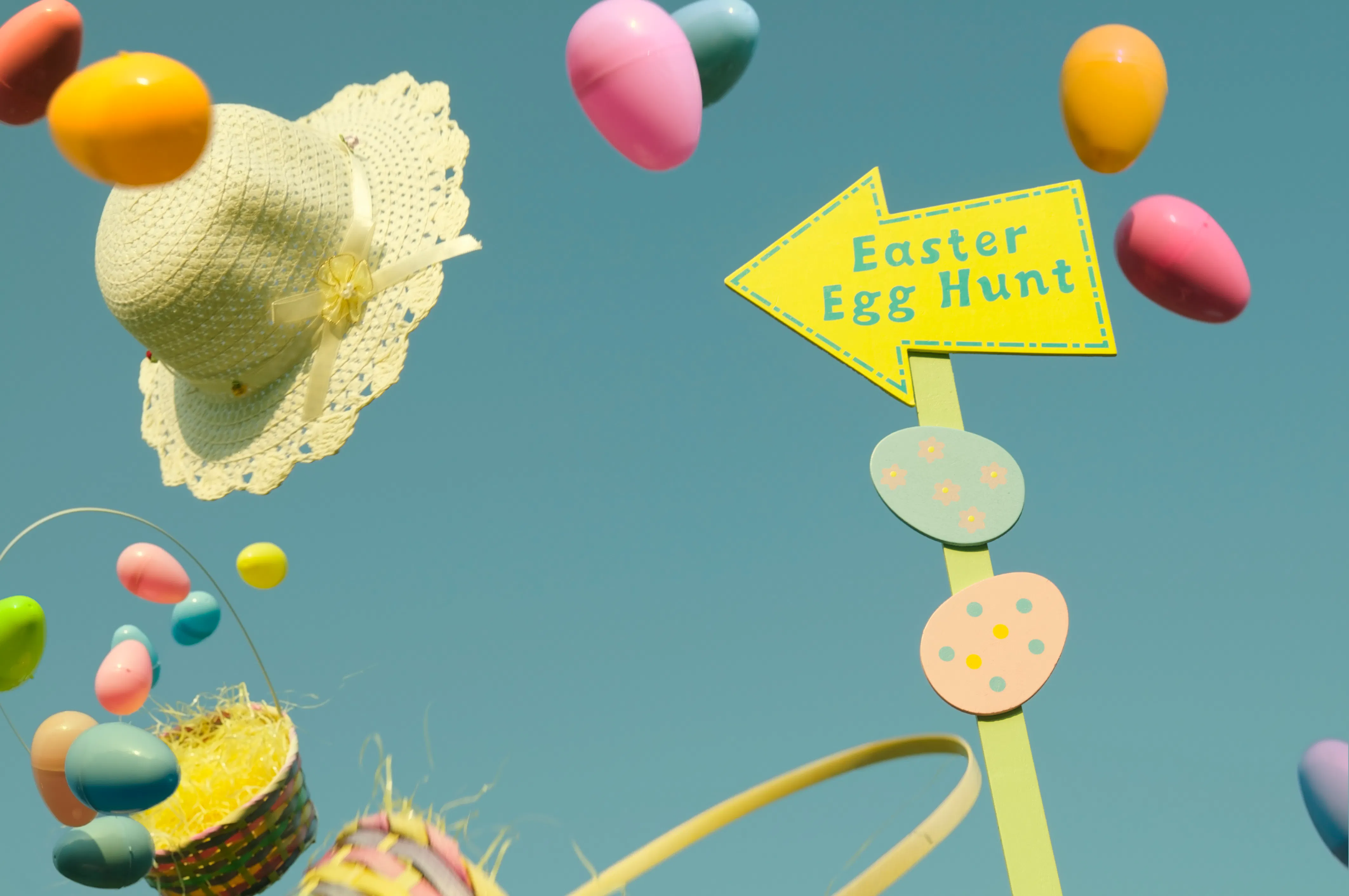 Child with Easter eggs