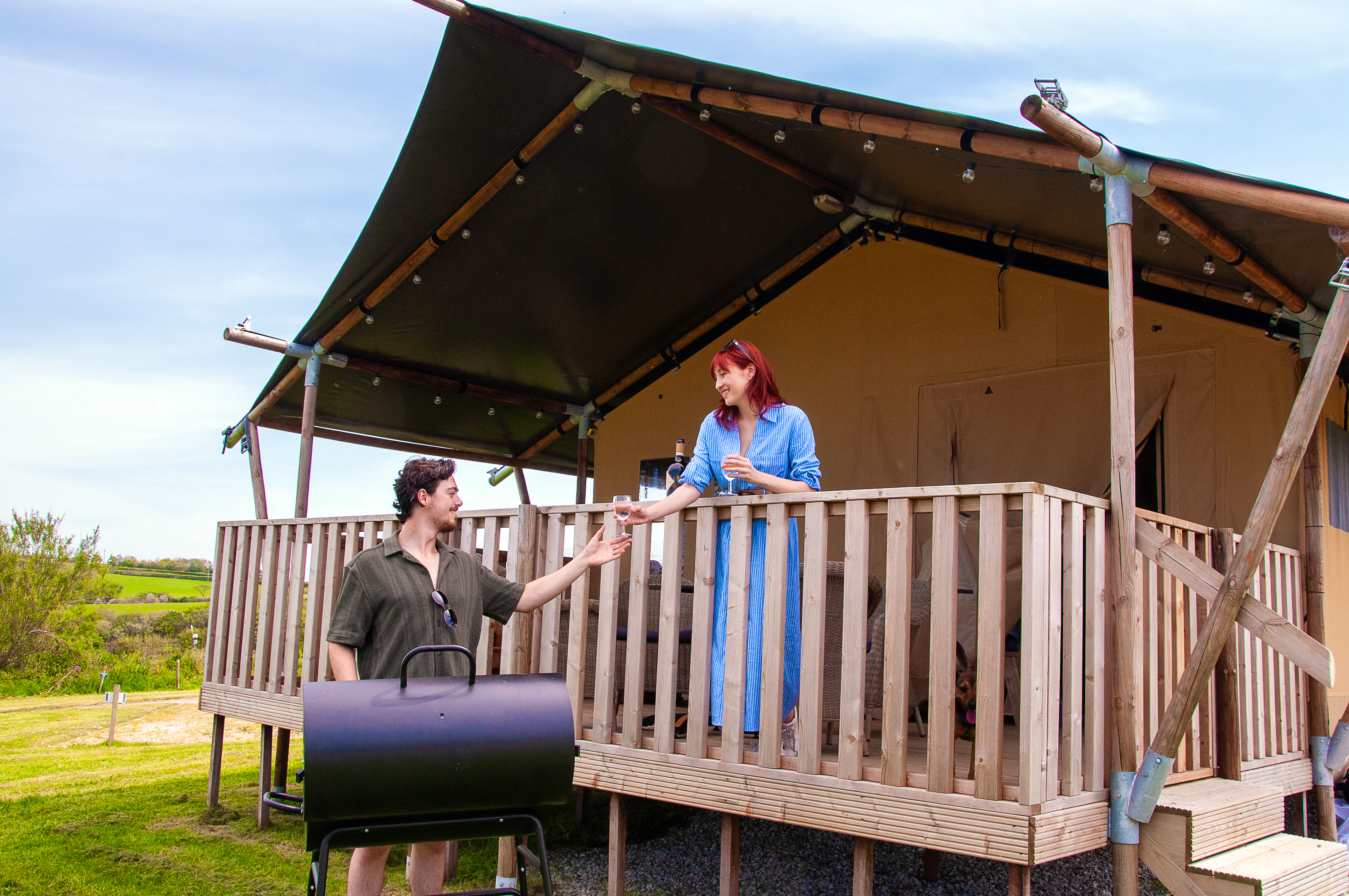 Glamping holidays in Cornwall. Family glamping Cornwall. Pet-friendly glamping in Cornwall.
