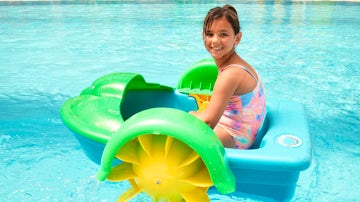 girl in peddle boat