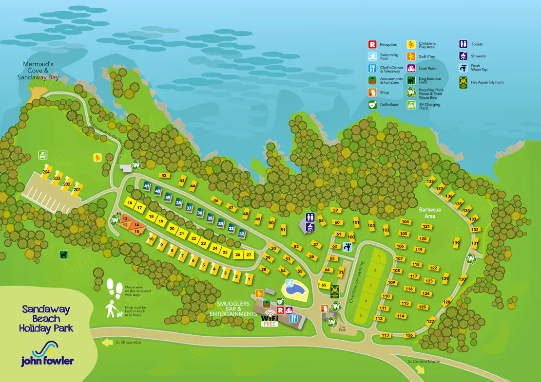 Sandaway Beach Holiday Park Map