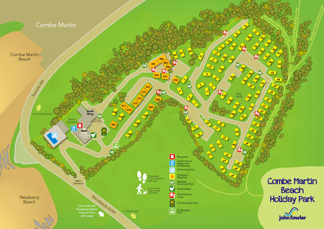 Combe Martin Beach Holiday Park Map