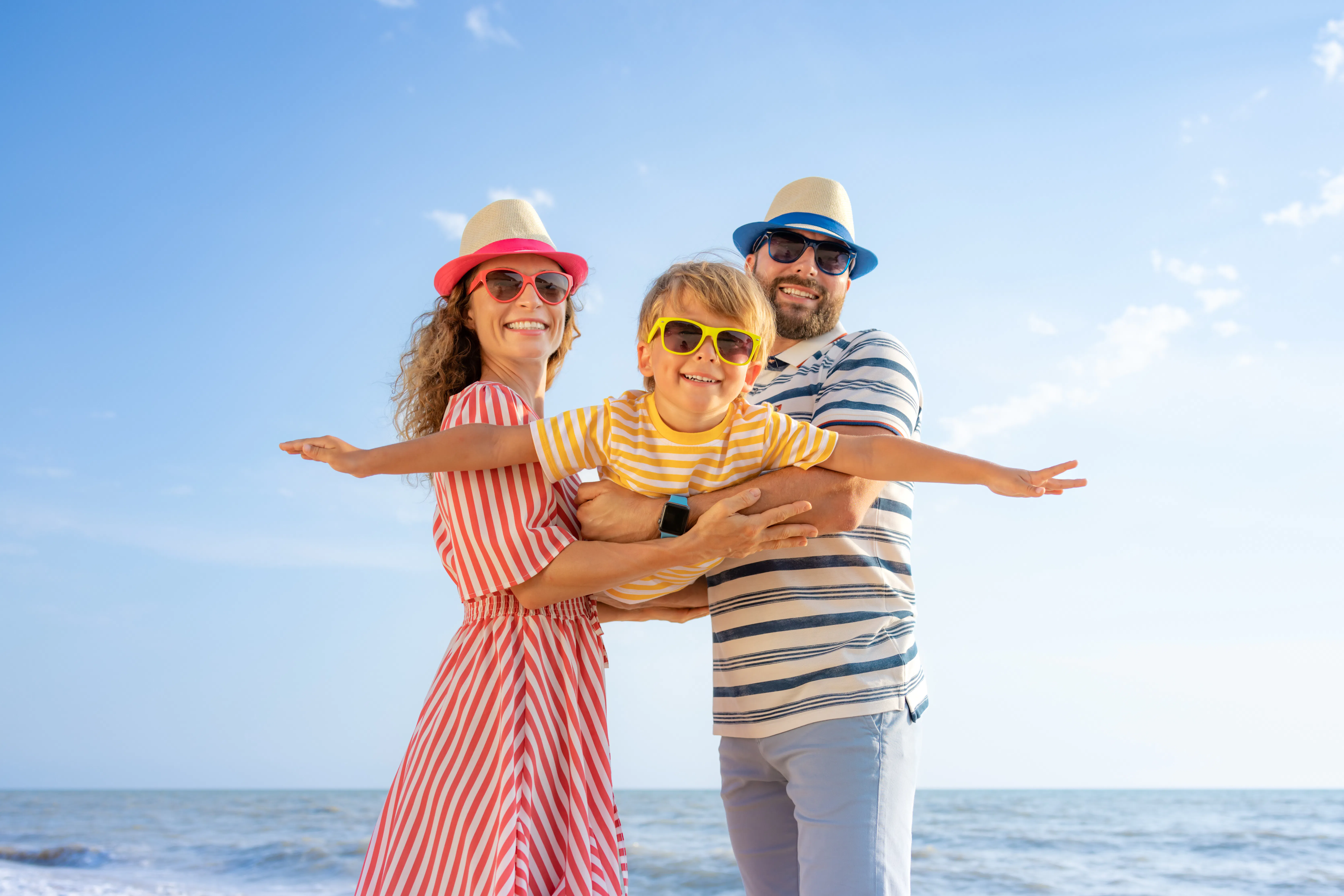 Family enjoying a seaside holiday together