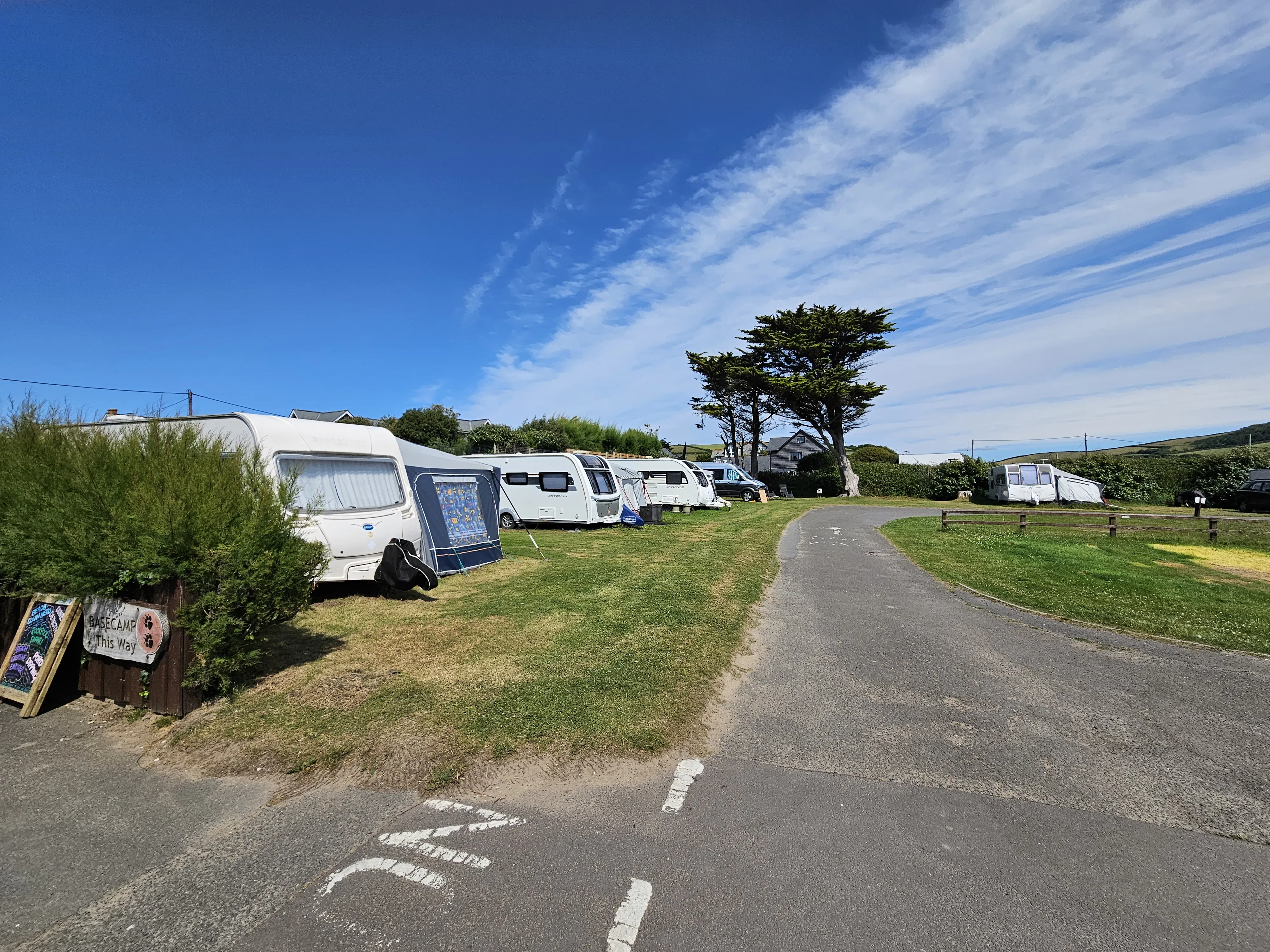 Tourer & motorhome electric grass pitch at Ruda